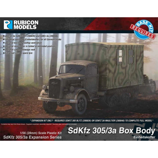 Rubicon Models 280047 – SdKfz 305 / SdKfz 3a Box Body (Einheitskoffer) Expansion Set